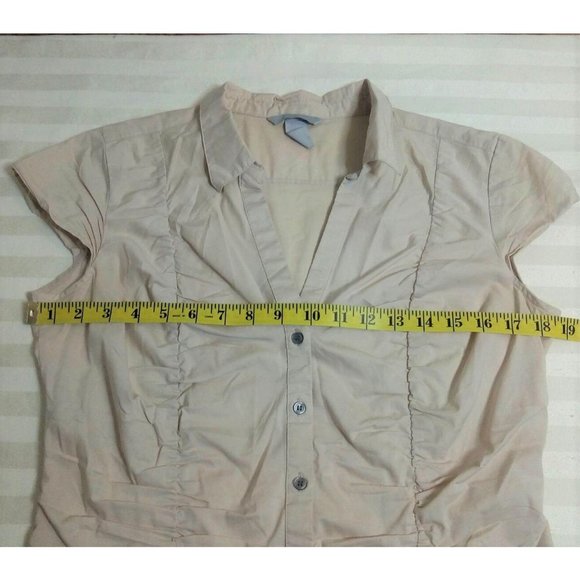 H&M Button-up Short-sleeved Collared Top - Picture 6 of 8
